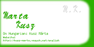 marta kusz business card